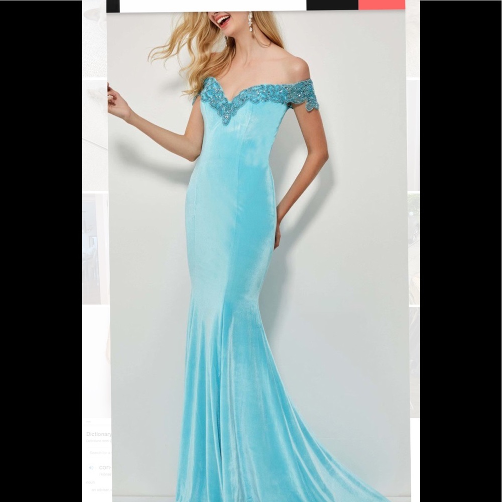 Angela & Allison Blue velvet dress